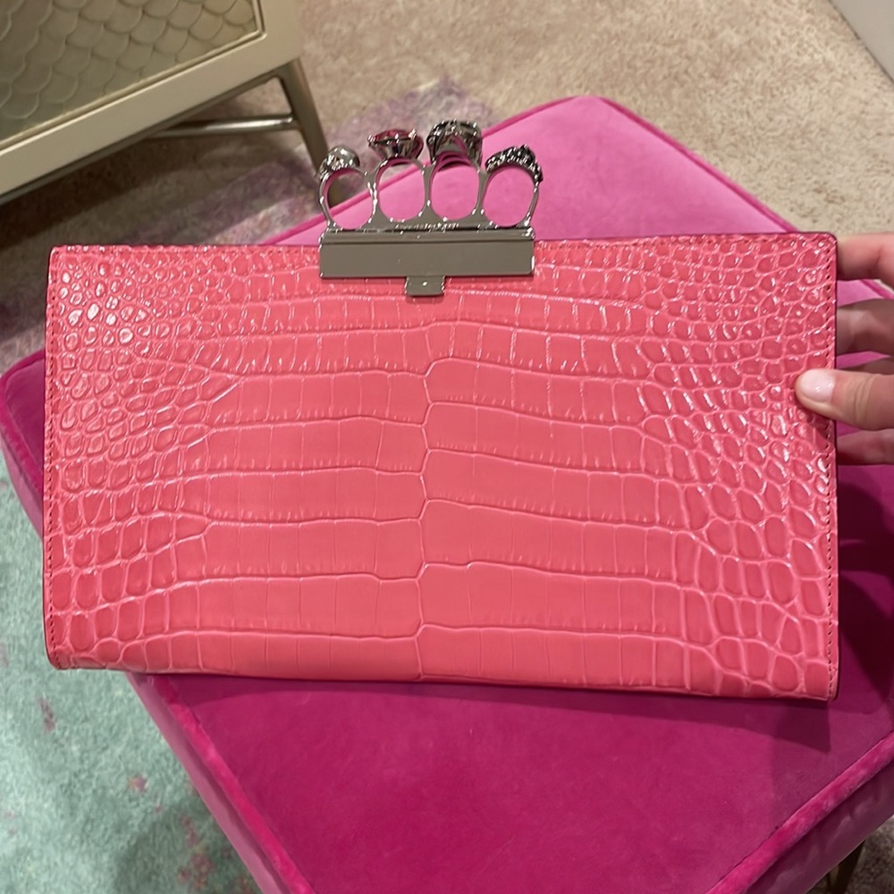 Alexander McQueen Flat Jeweled Knuckle Clutch